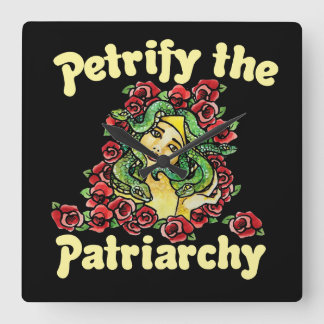 Die patriarchalische feministische Medusa verheili Quadratische Wanduhr