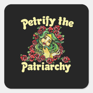Die patriarchalische feministische Medusa verheili Quadratischer Aufkleber
