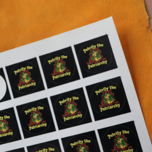 Die patriarchalische feministische Medusa verheili Runder Aufkleber