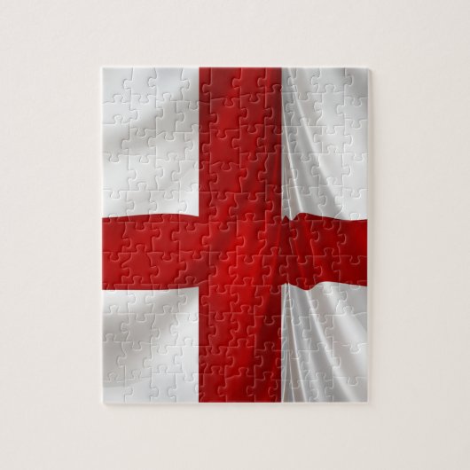 Die patriotische Flagge von St. George Cross in En Puzzle (Vertikal)