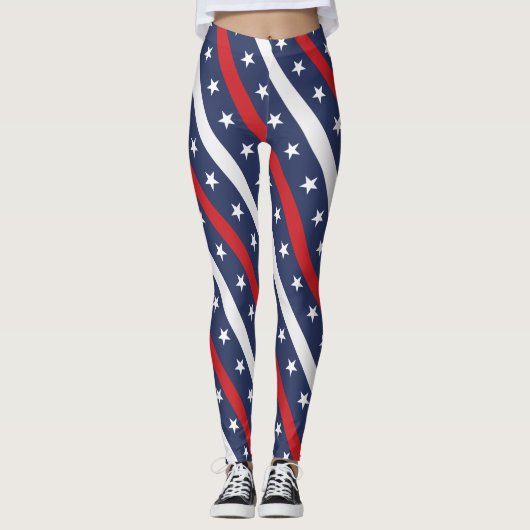Die patriotischste amerikanische Flagge | 4. Juli Leggings (Vorderseite)