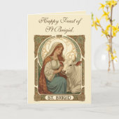 Die Patronin der Milchmädchen St. Brigid Karte (Gelbe Blume)