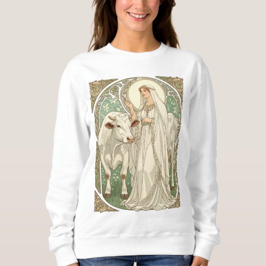 Die Patronin der Milchwirtschaft St. Brigid Sweatshirt (Vorderseite)