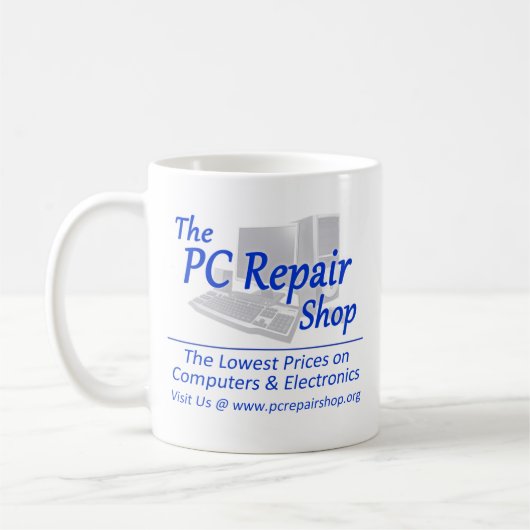 Die PC Reparaturwerkstatt Kaffeetasse (Links)