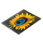 Die Peacock Sun Feather-Blume Notizblock (Linke Seite)