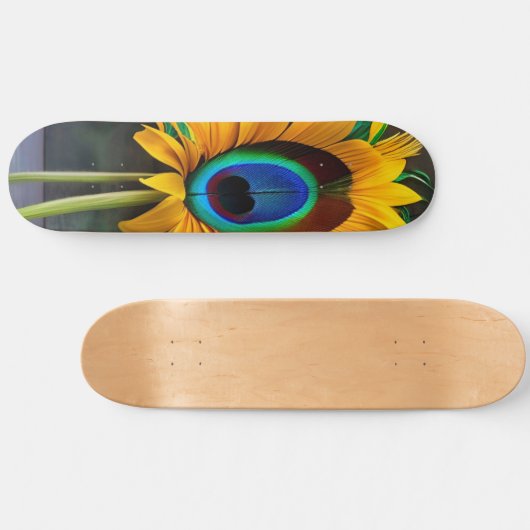 Die Peacock Sunfeather-Blume Skateboard (Horizontal)
