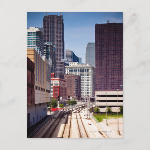 Die Pendelbahn führt in die Innenstadt von Chicago Postkarte