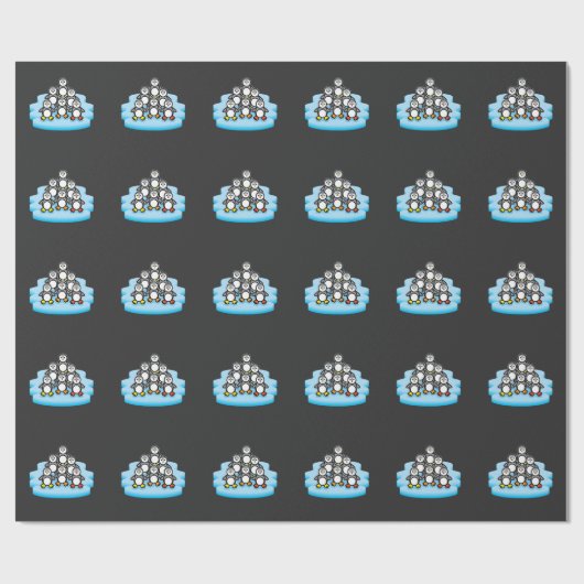 Die Penguin-Party-Antarktis-Zoo-TierLiebeZookeeper Geschenkpapier (Flach)