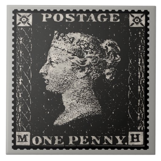 Die Penny Black Postage-Briefmarke Fliese (Vorderseite)