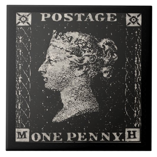 Die Penny Black Postage-Briefmarke Fliese (Vorderseite)