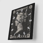 Die Penny Black Postage-Briefmarke Quadratische Wanduhr (Winkel)