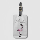 Die Pensionierung steht dir gut! Dapper Pink Flami Gepäckanhänger (Vorderseite Vertikal)