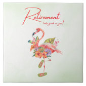 Die Pensionierung steht dir gut! Tropical Flamingo Fliese (Vorderseite)