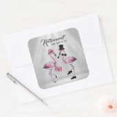 Die Pensionierung steht uns gut! Chic Classy Flami Quadratischer Aufkleber (Umschlag)