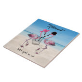 Die Pensionierung steht uns gut! Flamingo am Stran Fliese (Seite)