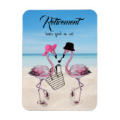 Die Pensionierung steht uns gut! Flamingo am Stran Magnet (Vertikal)
