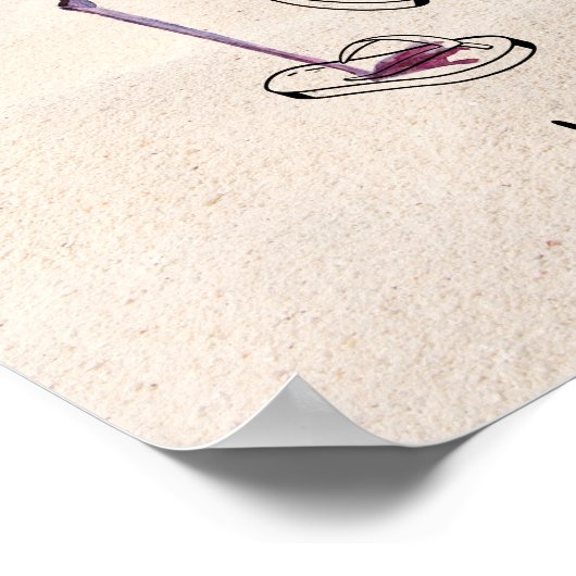 Die Pensionierung steht uns gut! Flamingo am Stran Poster (Ecke)