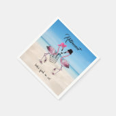 Die Pensionierung steht uns gut! Flamingo am Stran Serviette (Ecke)