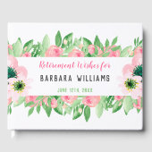 Die Pensionierung wünscht rosa Farbe Gästebuch (Vorderseite)