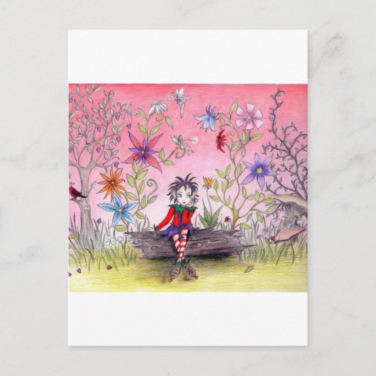 Die pensive Elf Postkarte (Vorderseite)