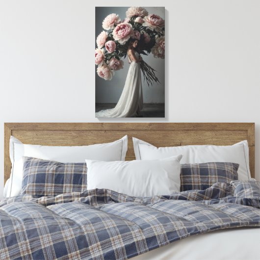 Die Peonies Leinwanddruck (Insitu (Schlafzimmer))