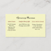 Die perfekte Abschlussball-Karte Visitenkarte (Rückseite)