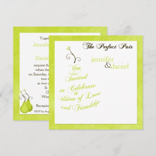 Die perfekte "Birne"-Einladung Einladung (Vorne/Hinten)
