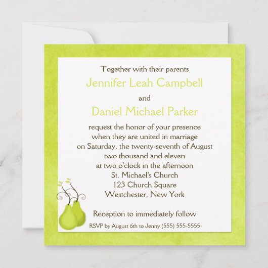 Die perfekte "Birne"-Einladung Einladung (Rückseite)