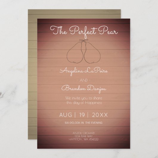 Die perfekte Birne no2 -    Orchardtheme   Einladung (Vorne/Hinten)