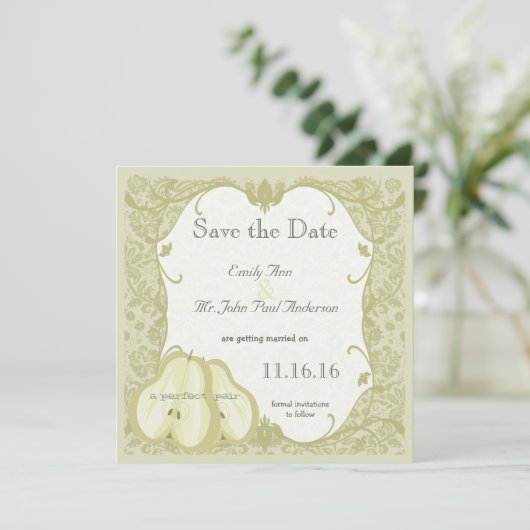 Die perfekte Birne Save the Date (Stehend Vorderseite)