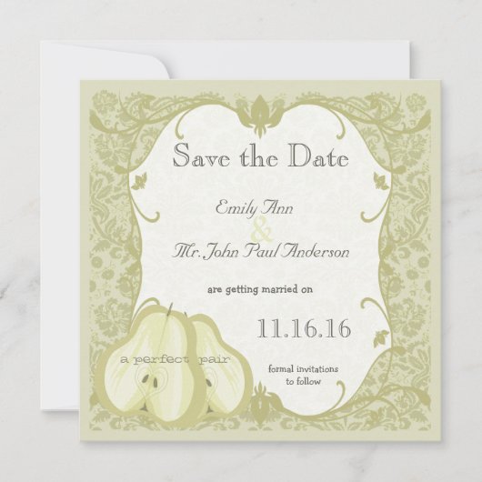 Die perfekte Birne Save the Date (Vorderseite)