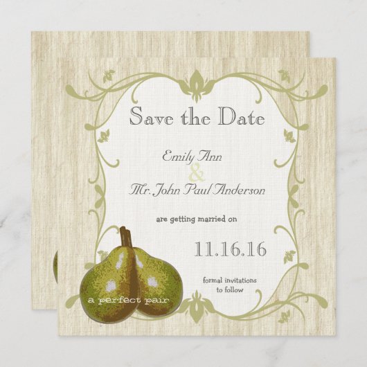 Die perfekte Birne Save the Date (Vorne/Hinten)