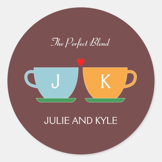 Die perfekte Blend-Gastgeschenk Hochzeit Aufkleber (Vorderseite)