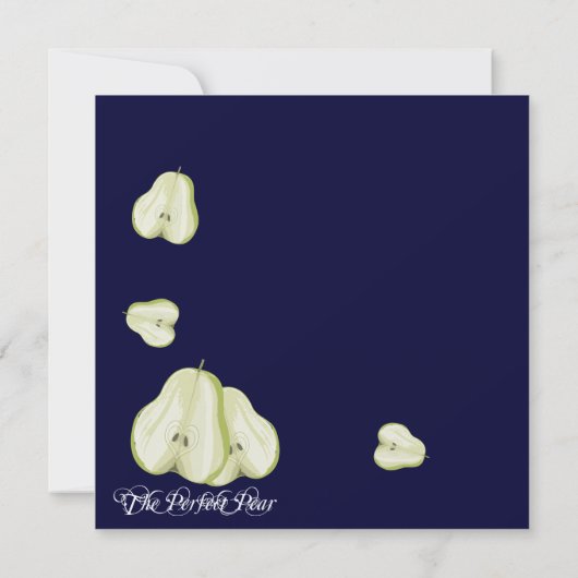 Die perfekte, blühende Birne Save the Date Einladung (Rückseite)