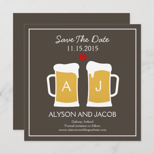 Die perfekte Brew-Save the Date-Karte Save The Date (Vorne/Hinten)