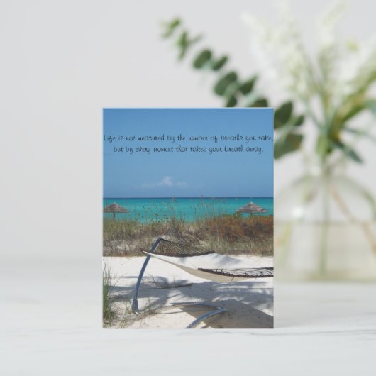 Die perfekte Einladung zum Hochzeitsfeiern am Stra (Stehend Vorderseite)