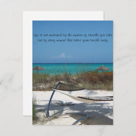 Die perfekte Einladung zum Hochzeitsfeiern am Stra (Vorne/Hinten)