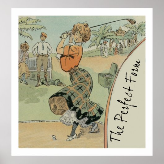 Die perfekte Form Frau Golfer Poster (Vorne)