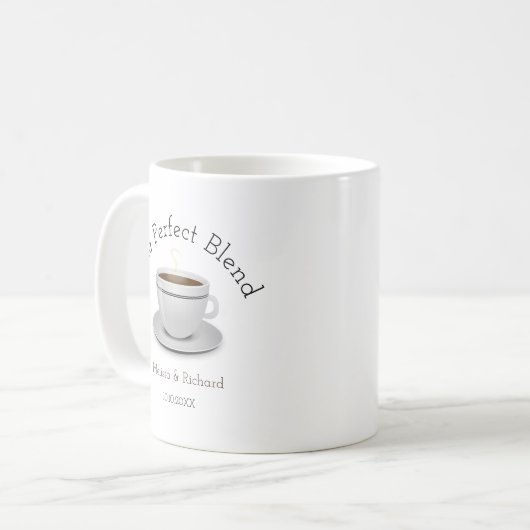 Die perfekte Gastgeschenk Hochzeit für den Kaffee Kaffeetasse (Vorderseite Links)
