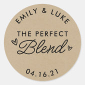 Die perfekte Gastgeschenk Hochzeit für Kraft-Kaffe Runder Aufkleber (Vorderseite)