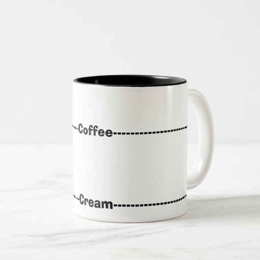Die perfekte Kaffee-Tasse Zweifarbige Tasse (VorderseiteRechts)