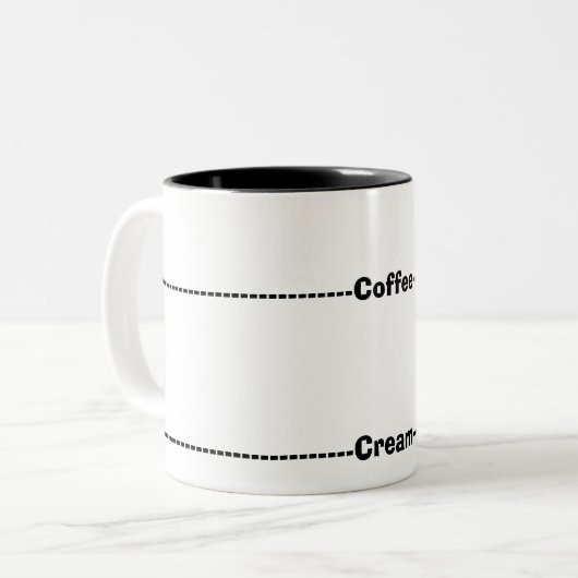 Die perfekte Kaffee-Tasse Zweifarbige Tasse (Vorderseite Links)