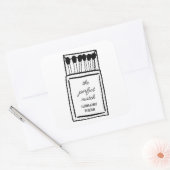 Die perfekte Match Doodle Matchbook-Gastgeschenk H Quadratischer Aufkleber (Umschlag)