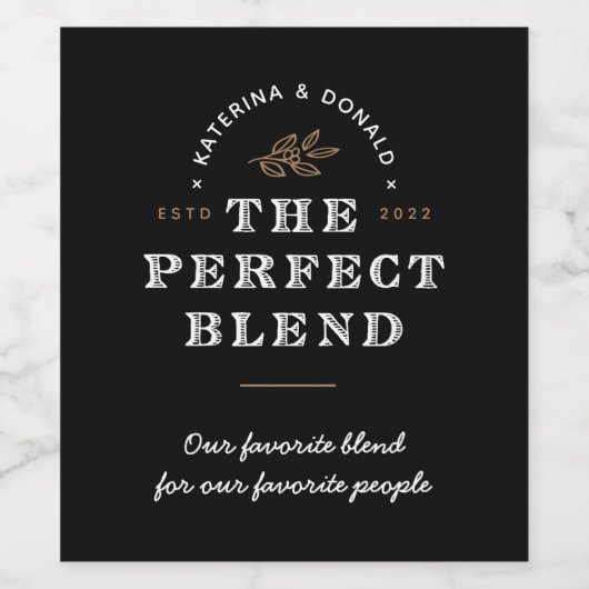 Die perfekte Mischehe Weinetikett (Einzelnes Label)