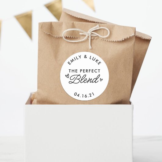Die perfekte Mischung aus B&W-Gastgeschenk Hochzei Runder Aufkleber