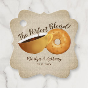 Die perfekte Mischung aus Kaffee und Bagel Hochz Geschenkanhänger