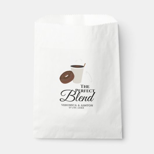 Die perfekte Mischung aus Kaffee und Donut | Hochz Geschenktütchen (Vorderseite)