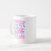 Die perfekte Mischung aus Liebe und Chaos Kaffeetasse (Vorderseite Links)