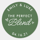 Die perfekte Mischung aus Minimalistischer Kaffee- Runder Aufkleber (Vorderseite)