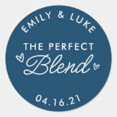 Die perfekte Mischung aus Minimalistischer Kaffee- Runder Aufkleber (Vorderseite)